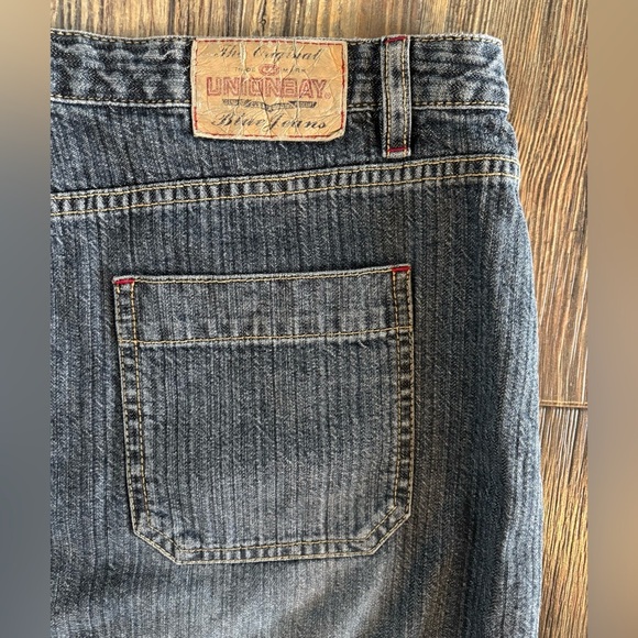 Unionbay Maxi Jean Skirt Juniors Sz 13 Side Slits Blue Dark Wash Denim Y2K Vtg - Picture 14 of 14